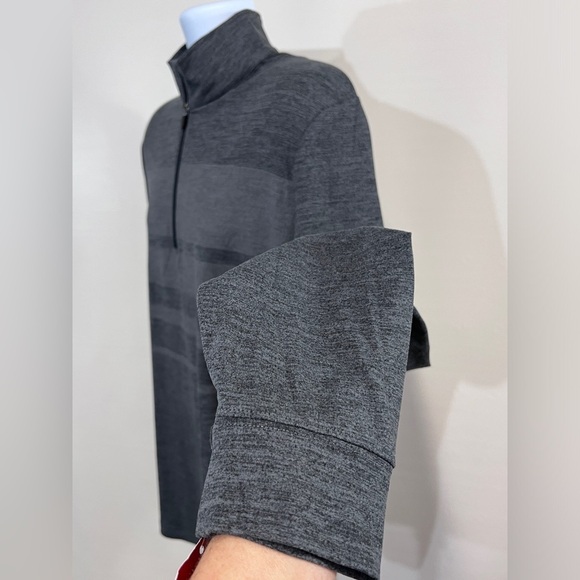 BEN‎ HOGAN Gray stripe 1/4 zip long sleeve pullover size M. - Picture 3 of 12
